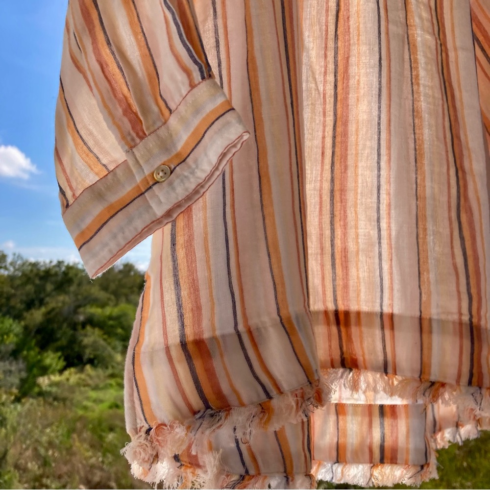 LIVERPOOL Los Angeles Striped Cotton Raglan Blouse Size L NWT - Picture 5 of 17